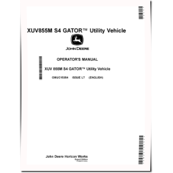 XUV855M S4 Gator Utility Vehicles (SN: 010001 - 020000) (Export Edition) Operators Manual (OMUC15354)