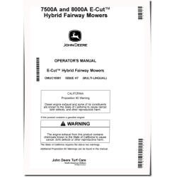 7500A and 8000A E-Cut Hybrid Fairway Mowers (SN: 050001 - 060000) (North America) Operators Manual (OMUC15581)