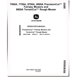 7500A,7700A,8700A(SN:050001-060000), 8900A(SN:020001-030000) Fairway; 8800A Rough Mowers, Export, Operators Manual (OMUC15669)