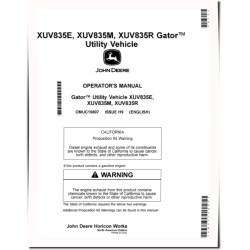 XUV835E, XUV835M, XUV835R Gator Utility Vehicles (SN:010001-030000) (California Edition) Operators Manual (OMUC15807)
