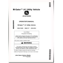 M-Gator A1 Military Utility Vehicles (SN: 150001 - 160000) (North America) Operators Manual (OMUC16259)