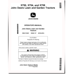 X750, X754 and X758 (SN: 060001-070000) Lawn Tractors (North America) Operators Manual (OMUC16261)