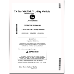 TX Turf Gator Utility Vehicles (SN: 140001 - 150000) (Export Edition) Operators Manual (OMUC16263)