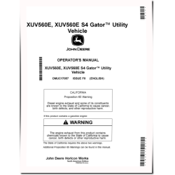 XUV560E and XUV560E S4 Gator Utility Vehicles (SN: 020001 - 030000) (North America) Operators Manual (OMUC17057)