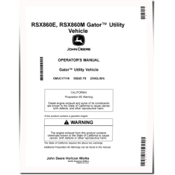 RSX860E and RSX860M Gator Utility Vehicles (SN: 020001 - 030000) (North America) Operators Manual (OMUC17119)