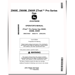 ZTrak Z915E, Z920M/R, Z925M, Z930M/R, Z945M, Z950M/R, Z955M, Z960M, Z970R Mowers (North America) Operators Manual (OMUC18427E)
