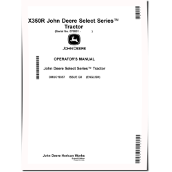 Select Series X350R (SN: 070001-090000) Lawn Tractors (Export Edition) Operators Manual (OMUC19357)