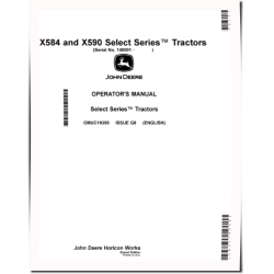 Select Series X584 and X590 (SN: 140001-150000) Lawn Tractors (Export Edition) Operators Manual (OMUC19358)