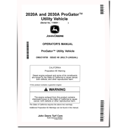 ProGator 2020A and 2030A Utility Vehicles (SN: 110001 - 120000) (North America) Operators Manual (OMUC19758)