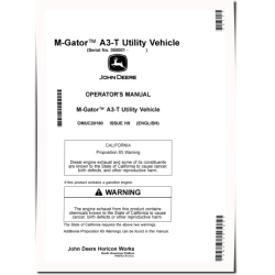 M-Gator A3-T Utility Vehicles (SN: from 050001) (North America) Operators Manual (OMUC20180)