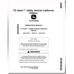 TX Gator Utility Vehicles (SN: 140001 - 150000) (California Edition) Operators Manual (OMUC20367)