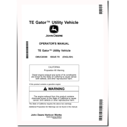 TE Electric Gator Utility Vehicles (SN: 140001 - 150000) (North America) Operators Manual (OMUC20369)