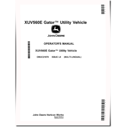 XUV560E Gator Utility Vehicles (SN: 020001 - 030000) (Export Edition) Operators Manual (OMUC21078)