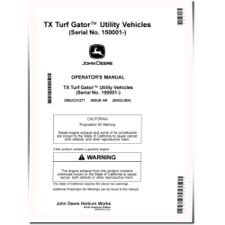TX Turf Gator Utility Vehicles (SN: 150001 - 160000) (North America) Operators Manual (OMUC21271)