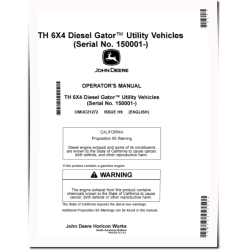 TH 6x4 Diesel Gator Utility Vehicles (SN: 150001 - 160000) (North America) Operators Manual (OMUC21272)