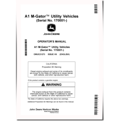 M-Gator A1 Military Utility Vehicles (SN: from 170001) (North America) Operators Manual (OMUC21273)