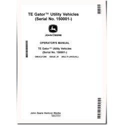TE Electric Gator Utility Vehicles (SN: 150001 - 160000) (Export Edition) Operators Manual (OMUC21290)