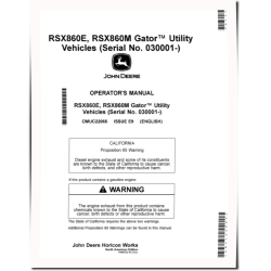 RSX860E and RSX860M Gator Utility Vehicles (SN: from 030001) (North America) Operators Manual (OMUC22065)