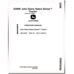 Select Series X350R (SN: 090001-110000) Lawn Tractors (Export Edition) Operators Manual (OMUC22098)