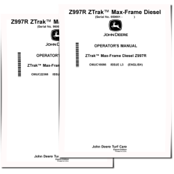 ZTrak Z997R (SN: 060001-070000) Max-Frame Mowers (Export Edition) set of Operators Manuals (OMUC22368+OMUC16698)