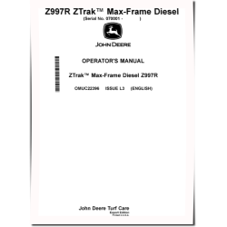 ZTrak Z997R (SN: 070001-080000) Max-Frame Mowers (Export Edition) Operators Manual (OMUC22396)