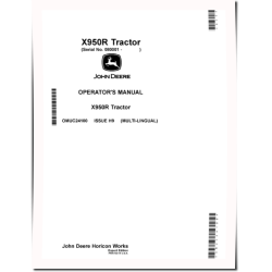 X950R (SN: 080001-090000) Lawn Tractors (Export Edition) Operators Manual (OMUC24100)