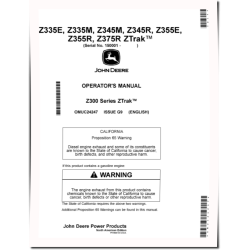 ZTrak Z335E,Z335M,Z345M,Z345R, Z355E, Z355R, Z375R (SN:150001-160000) Zero-Turn Mowers (N.America) Operators Manual (OMUC24247)