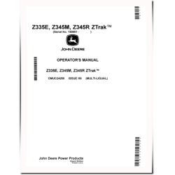 ZTrak Z335E, Z345M and Z345R (SN:150001-160000) Zero-Turn Mowers (Export Edition) Operators Manual (OMUC24250)