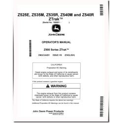ZTrak Z525E, Z535M, Z535R, Z540M, Z540R (SN.from 150001) Zero-Turn Mowers (North America) Operators Manual (OMUC24251)