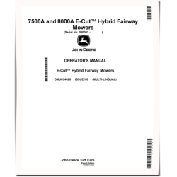 7500A and 8000A E-Cut Hybrid Fairway Mowers w.Yanmar3TNV84T, SN: from 080001, Export, Operators Manual (OMUC24626)