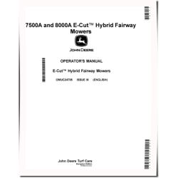 7500A and 8000A E-Cut Hybrid Fairway Mowers w.Yanmar 3YNV84T, SN:070001-090000, Europe, Operators Manual (OMUC24705)