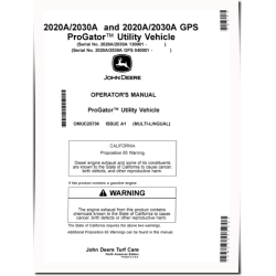 ProGator 2020A,2030A (SN:130001-); 2020A GPS,2030A GPS (SN:040001-) Utility Vehicles (N.America) Operators Manual (OMUC25736)