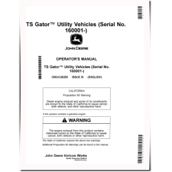 TS 4x2 Gator Utility Vehicles (SN: 160001 - 180000) (North America) Operators Manual (OMUC26258)