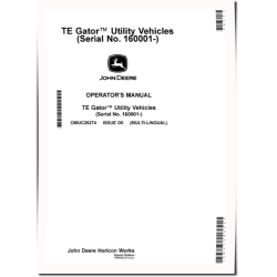 TE Electric Gator Utility Vehicles (SN: 160001 - 170000) (Export Edition) Operators Manual (OMUC26274)
