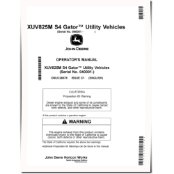 XUV825M S4 Gator Utility Vehicles (SN: 040001 - 050000) (North America) Operators Manual (OMUC26678)