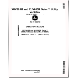 XUV865M and XUV865R Gator Utility Vehicles (SN: 040001 - 050000) (Export Edition) Operators Manual (OMUC26721)