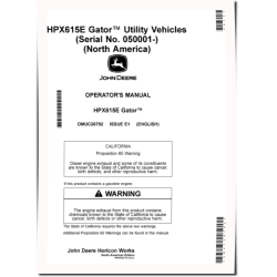 HPX615E Gator Utility Vehicles (SN: 050001 - 060000) (North America) Operators Manual (OMUC26792)