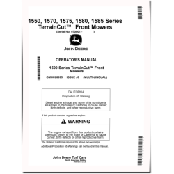 1550, 1570, 1575, 1580 and 1585 TerrainCut Front Mowers (SN:070001-080000) (N.America) Operators Manual (OMUC26995)