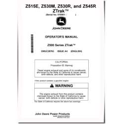 ZTrak Z515E, Z530M, Z530R and Z545R Zero-Turn Mowers (North America) Operators Manual (OMUC28763)