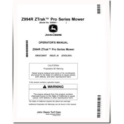 ZTrak Pro Z994R (SN: 030001-060000) Zero-Turn Diesel Mowers (North America) Operators Manual (OMUC28937E)