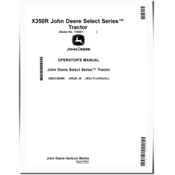 Select Series X350R (SN: 110001-130000) Lawn Tractors (Export Edition) Operators Manual (OMUC28980)