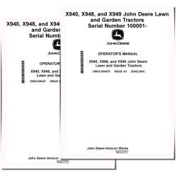 X940, X948 and X949 (SN: 100001-140000) Lawn Tractors (Export Edition) set of Operators Manuals (OMUC29447)