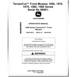 1550, 1570, 1575, 1580 and 1585 TerrainCut Front Mowers (SN:080001-100000) (N.America) Operators Manual (OMUC30513E)