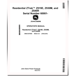 ZTrak Z515E, Z530M and Z545R (SN: 060001-120000) Zero-Turn Mowers (Export Edition) Operators Manual (OMUC30708E)