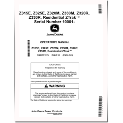 ZTrak Z315E, Z320M, Z320R, Z325E, Z330M, Z330R (SN:010001-100000) Zero-Turn Mowers (North America) Operators Manual (OMUC31576)