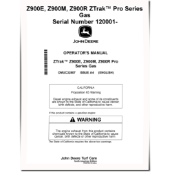 ZTrak Pro Z915E, Z920M, Z930M/R, Z950M/R, Z960M, Z970R Zero-Turn Mowers (North America) Operators Manual (OMUC32807E)