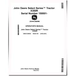 Select Series X350R (SN: 150001-210000) Lawn Tractors (Export Edition) Operators Manual (OMUC32883E)