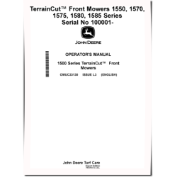 1550, 1570, 1575, 1580 and 1585 TerrainCut Front Mowers (SN:100001-130000) (Export) Operators Manual (OMUC33130)