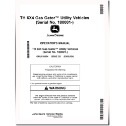 TH 6x4 Gas Gator Utility Vehicles (SN: 180001 - 200000) (North America) Operators Manual (OMUC33354)