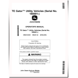 TE Electric Gator Utility Vehicles (SN: 180001 - 200000) (North America) Operators Manual (OMUC33430)